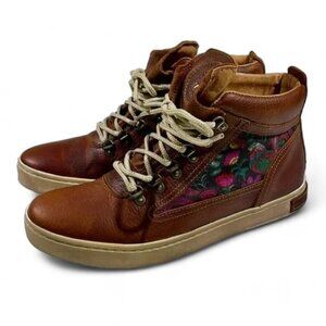 inkkas | Rooster Floral Camping Leather Hi Top Boot Sneakers
